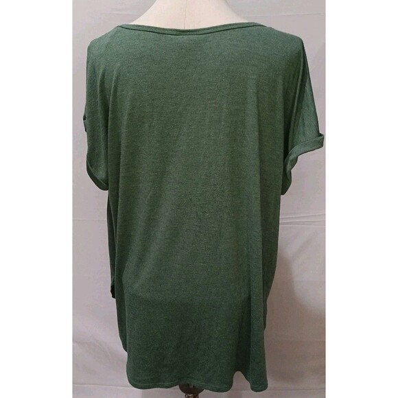 Truself women's 2X green sunflower graphic short sleeve casual T-Shirt - Picture 3 of 10